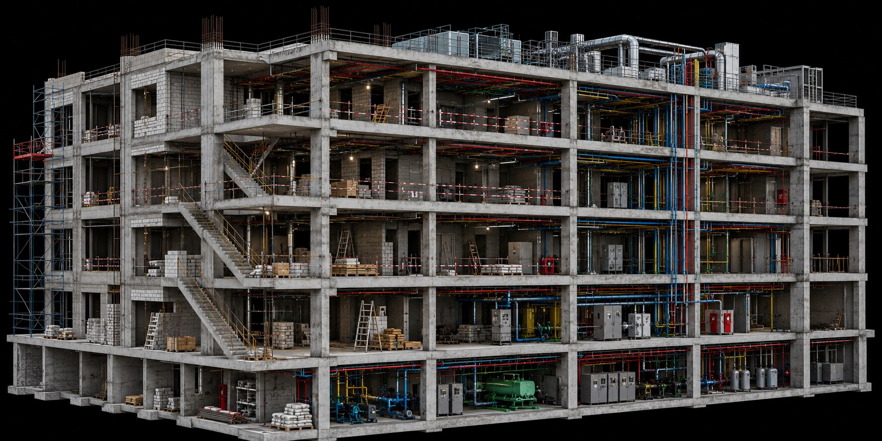BIM cutaway model of the building